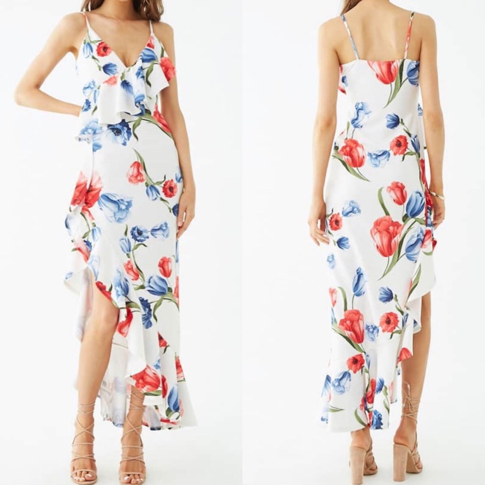 🌹F21 Floral Ruffle Dress🌹